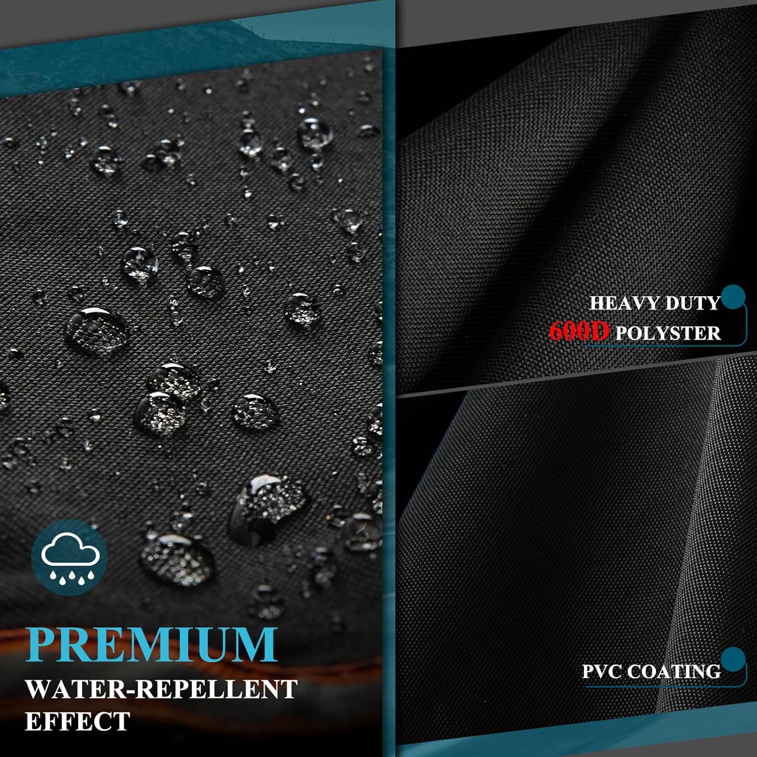 Bike Cover for Transport on Rack for 2 Bikes - Heavy Duty Oxford 600D Bicycle Cover - on Rear Bike Rack with Adjustable Cargo Net for Resistance to Tearing Waterproof Bike Rack Cover